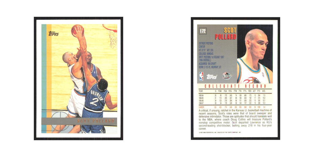 1997 Topps Scot Pollard Pistons #172.0