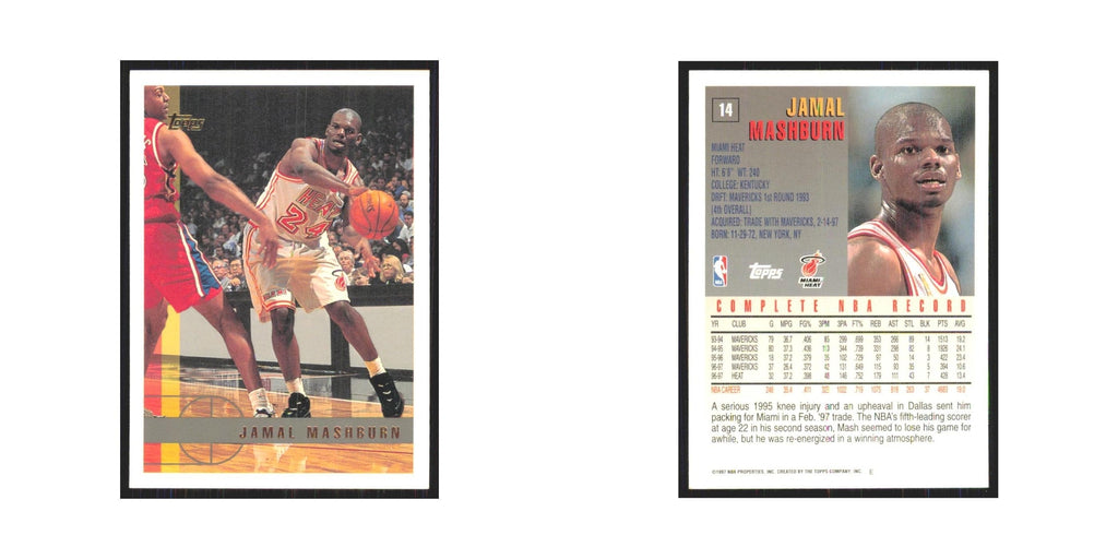 1997 Topps Jamal Mashburn Heat #14.0