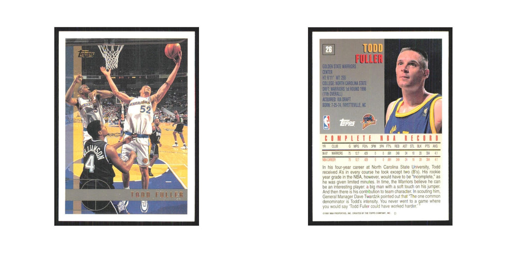 1997 Topps Todd Fuller Golden State Warriors #26.0