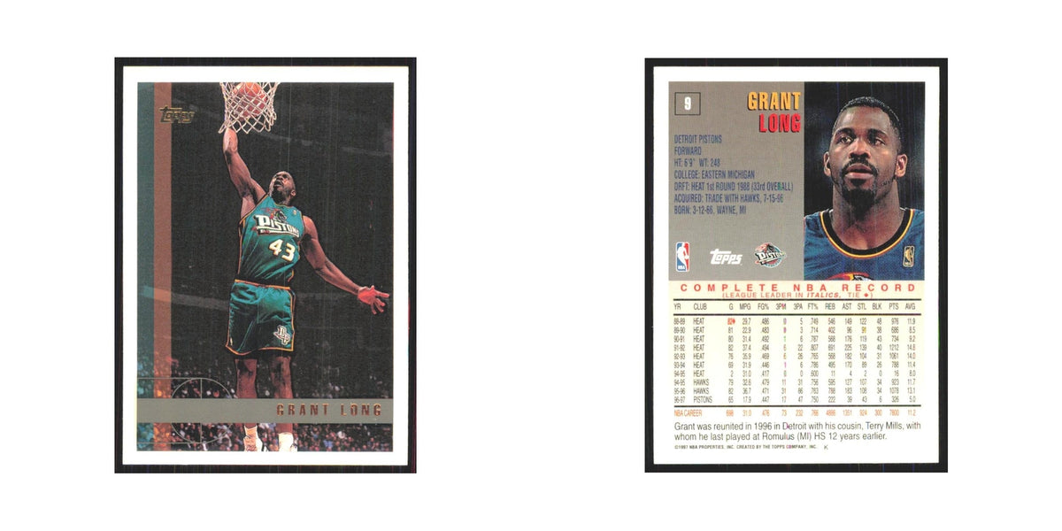 1997 Topps Grant Long Pistons #9.0