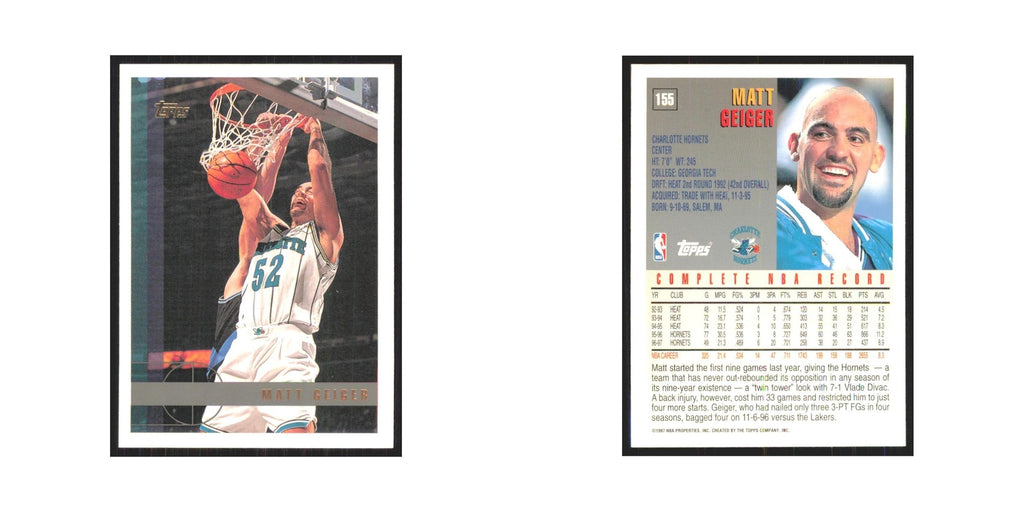 1997 Topps Matt Geiger Hornets #155.0