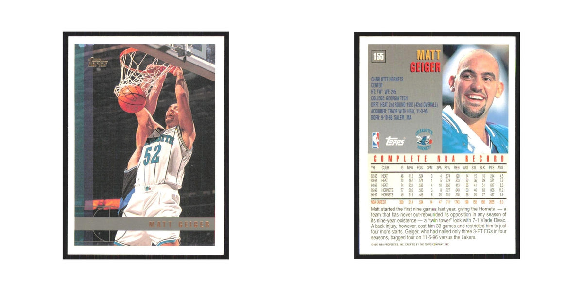 1997 Topps Matt Geiger Hornets #155.0