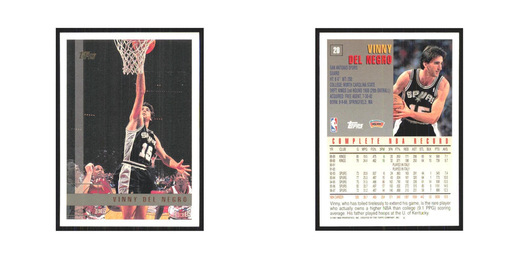 1997 Topps Vinny Del Negro Spurs #20.0
