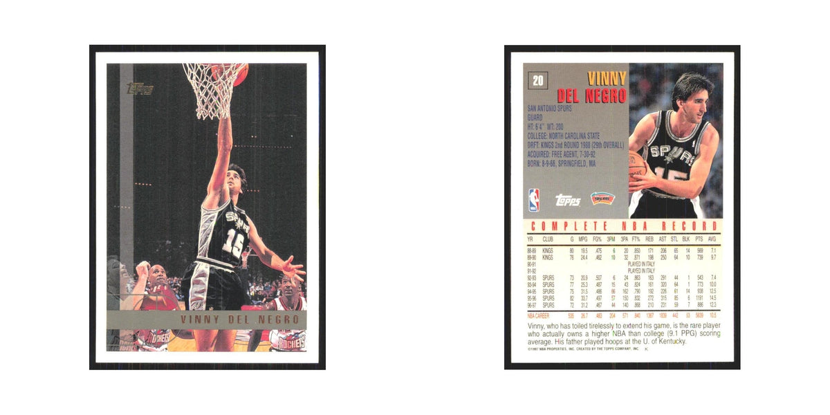 1997 Topps Vinny Del Negro Spurs #20.0