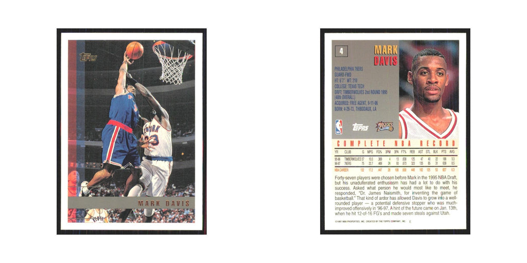 1997 Topps Mark Davis 76ers #4.0