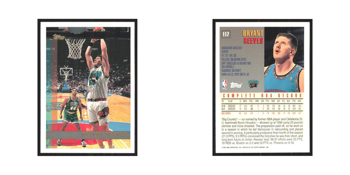 1997 Topps Bryant Reeves Vancouver Grizzlies #117.0