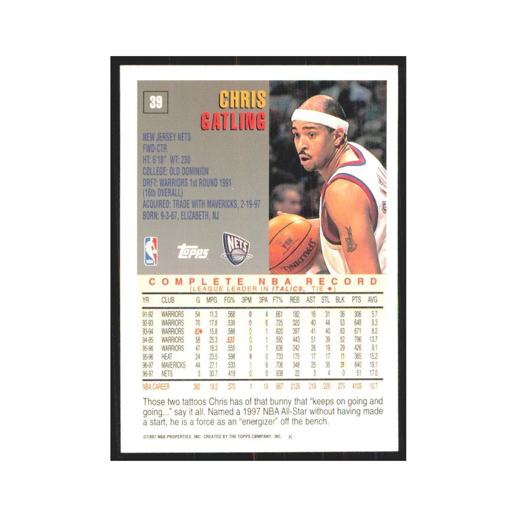 1997 Topps Chris Gatling Nets #39.0