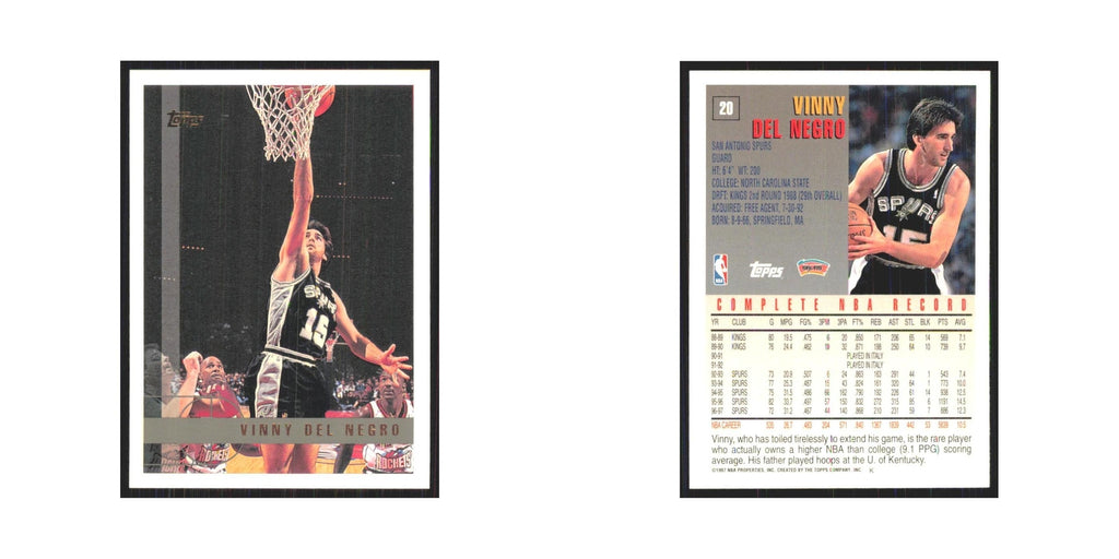 1997 Topps Vinny Del Negro Spurs #20.0