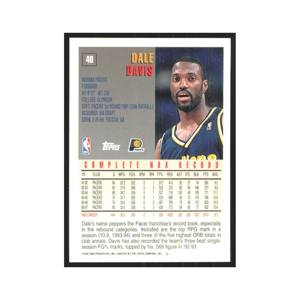 1997 Topps Dale Davis Pacers #40.0