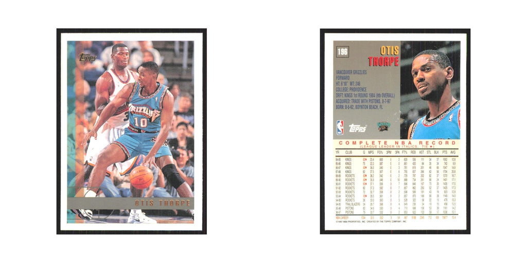 1997 Topps Otis Thorpe Vancouver Grizzlies #196.0
