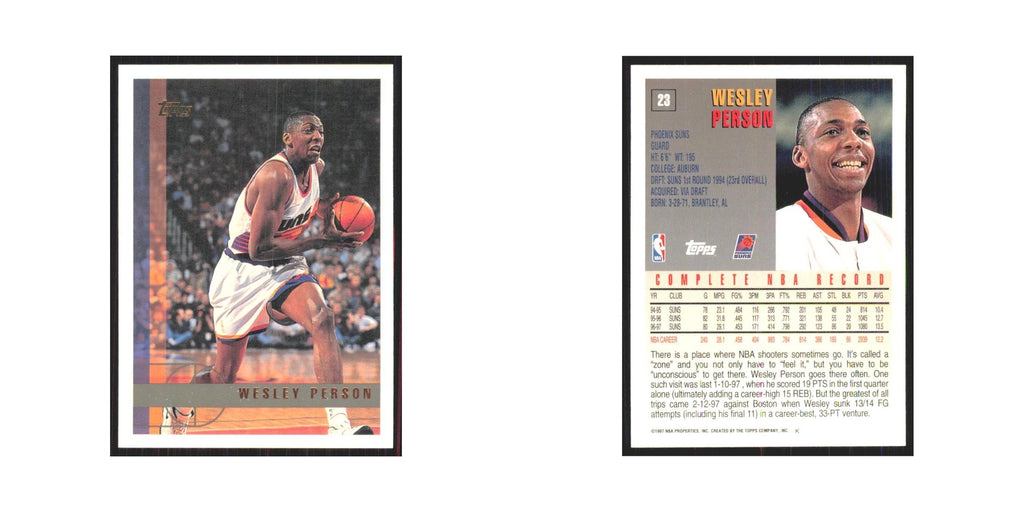 1997 Topps Wesley Person Suns #23.0
