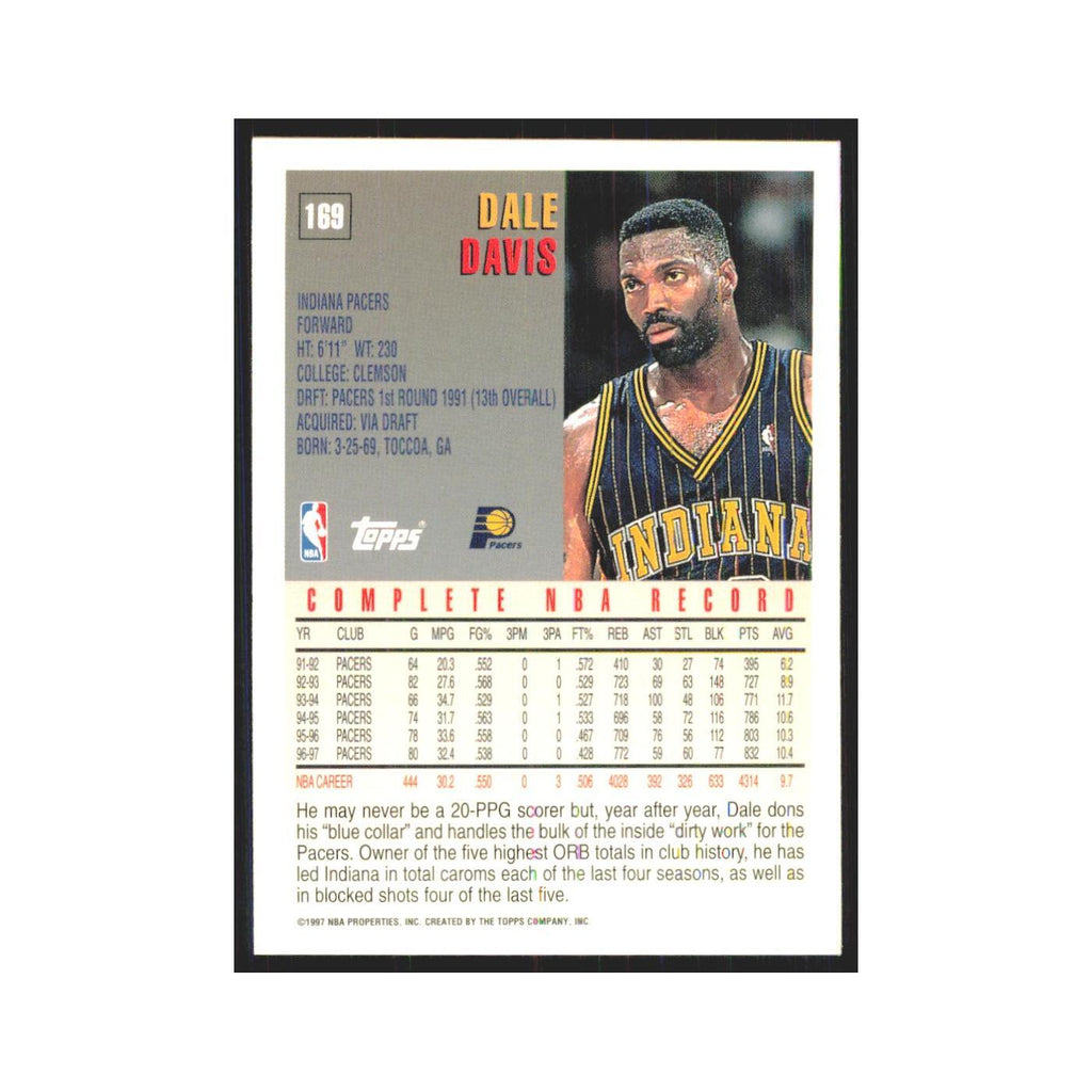 1997 Topps Dale Davis Pacers #169.0