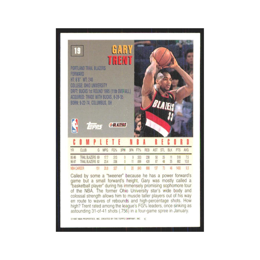 1997 Topps Gary Trent Blazers #19.0