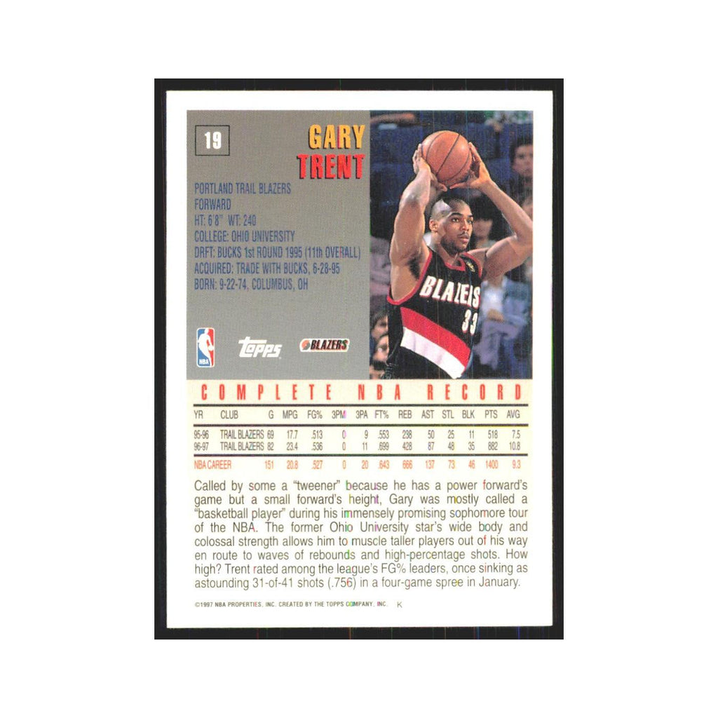 1997 Topps Gary Trent Blazers #19.0