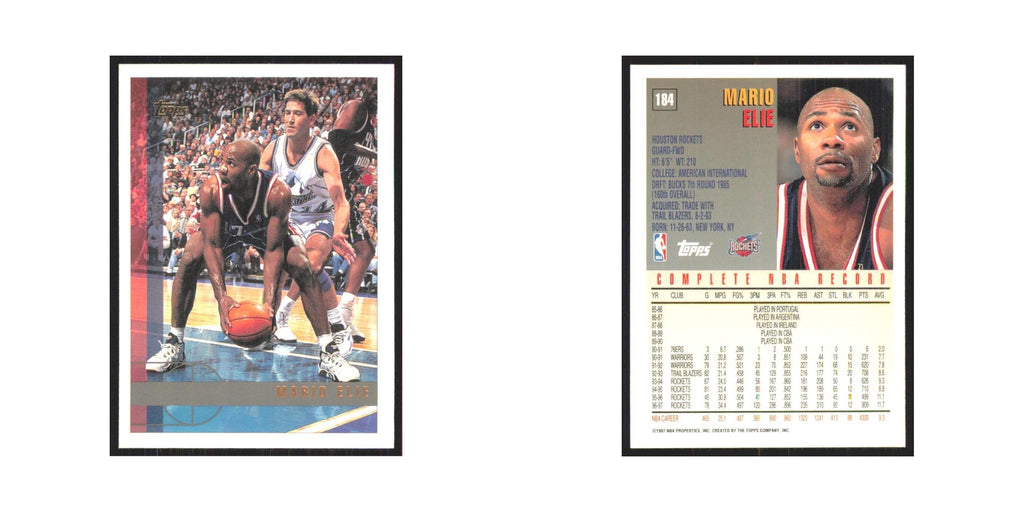 1997 Topps Mario Elie Rockets #184.0