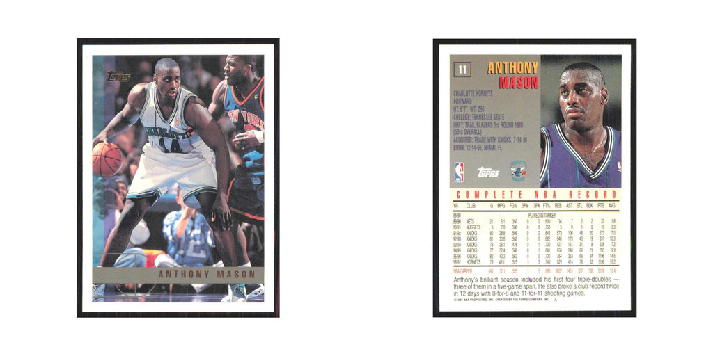 1997 Topps Anthony Mason Hornets #11.0