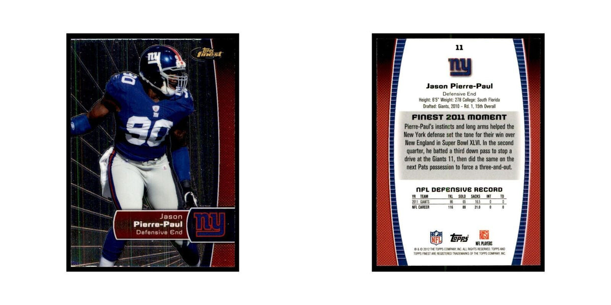 2012 Topps Finest Jason Pierre-Paul Football Cards #11