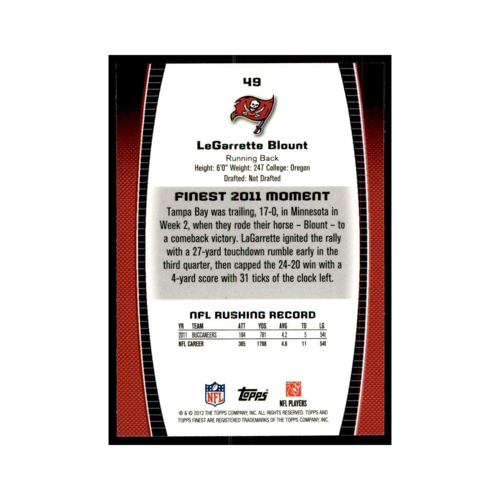2012 Topps Finest LeGarrette Blount Football Cards #49