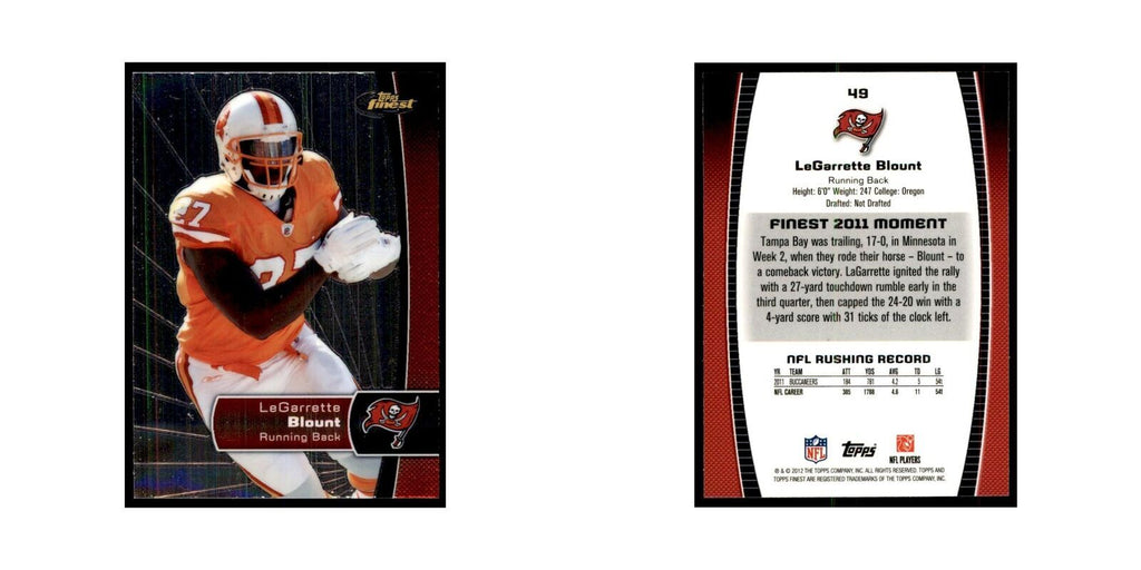 2012 Topps Finest LeGarrette Blount Football Cards #49