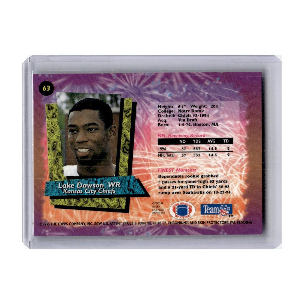 1995 Finest Lake Dawson RC Chiefs #63