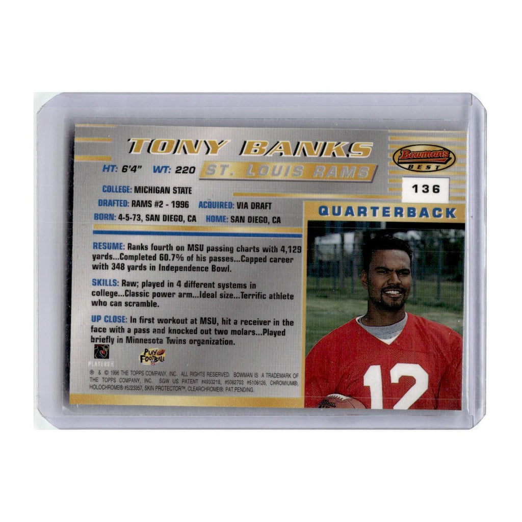 1996 Bowman's Best Tony Banks RC St. Louis Rams #136