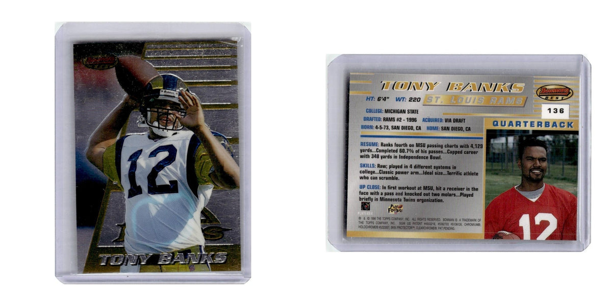 1996 Bowman's Best Tony Banks RC St. Louis Rams #136