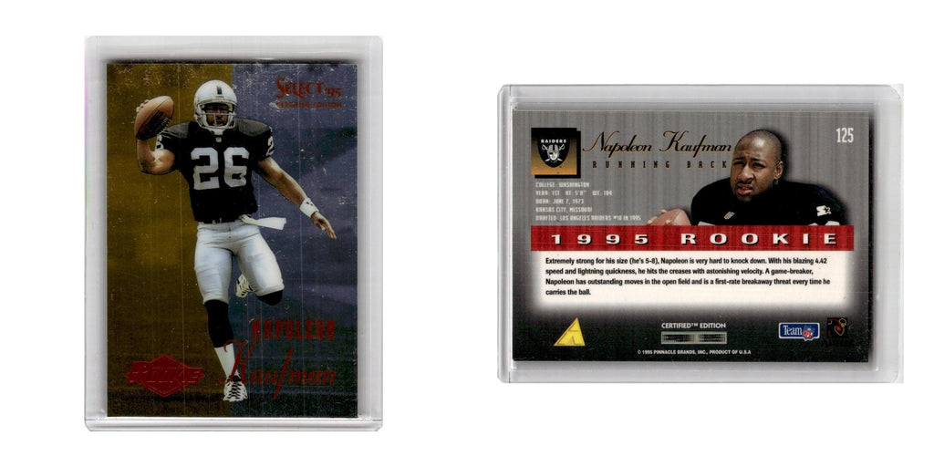 1995 Select Certified Napoleon Kaufman RC Raiders #125