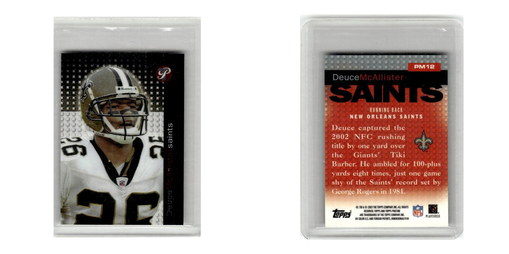 2003 Topps Pristine Mini Deuce McAllister Saints #PM12