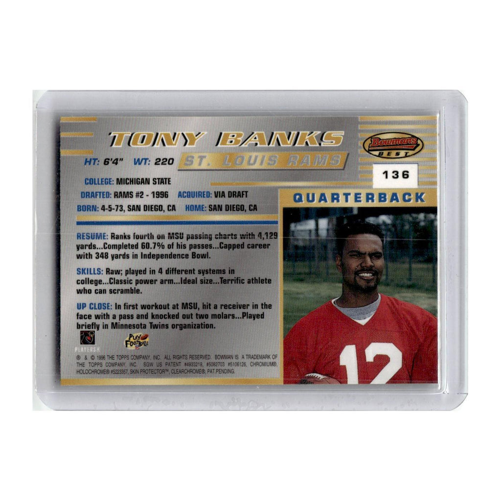 1996 Bowman's Best Tony Banks RC St. Louis Rams #136