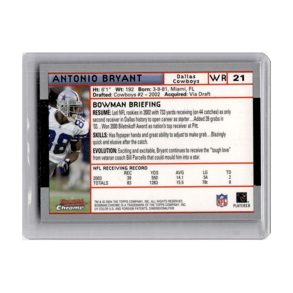 2004 Bowman Chrome Antonio Bryant Cowboys #21