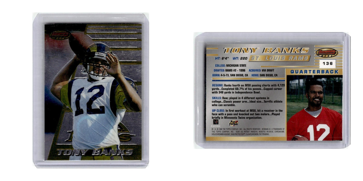 1996 Bowman's Best Tony Banks RC St. Louis Rams #136