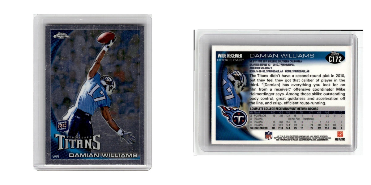 2010 Topps Chrome Damian Williams RC Titans #C172