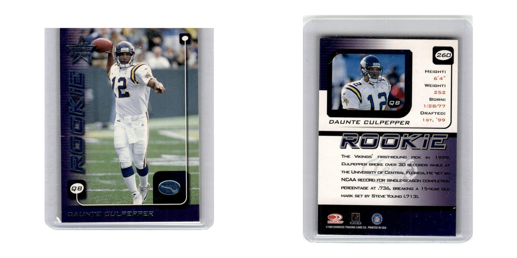 1999 Leaf Rookies & Stars Daunte Culpepper RC Vikings #260