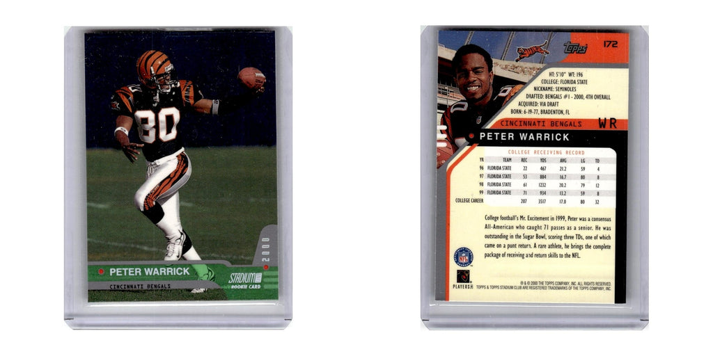 2000 Stadium Club Peter Warrick RC Bengals #172