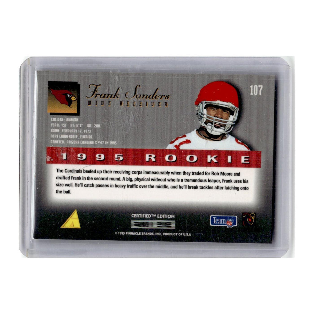 1995 Select Certified Frank Sanders RC Cardinals #107