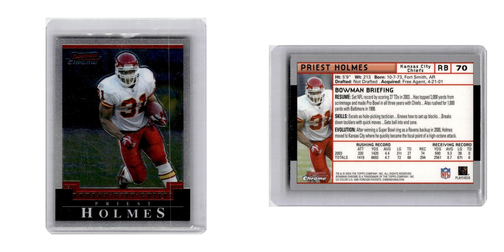 2004 Bowman Chrome Priest Holmes Chiefs #70