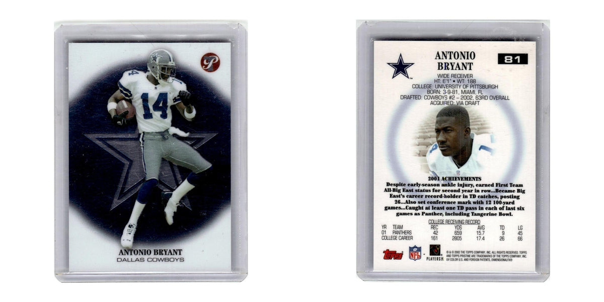 2002 Topps Pristine Antonio Bryant RC Cowboys #81