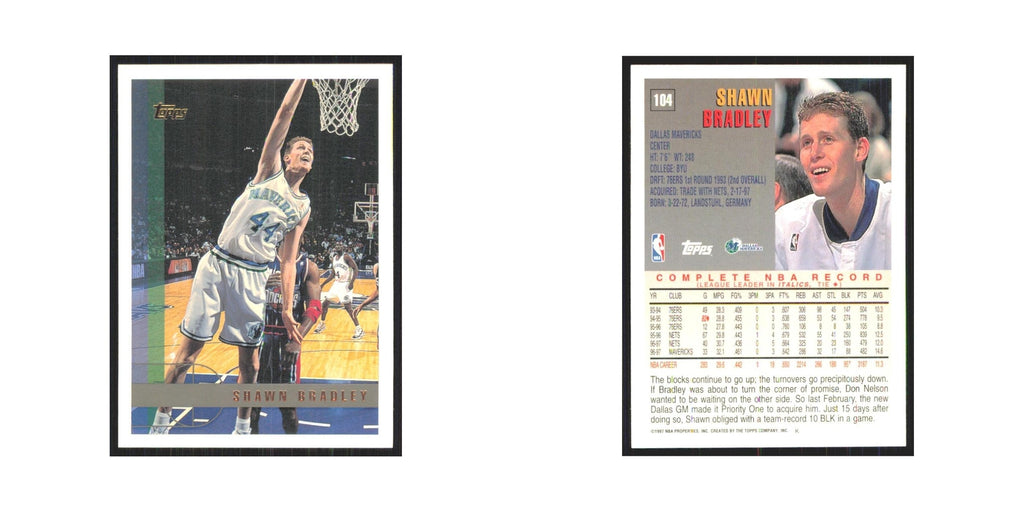 1997 Topps Shawn Bradley Mavericks #104.0