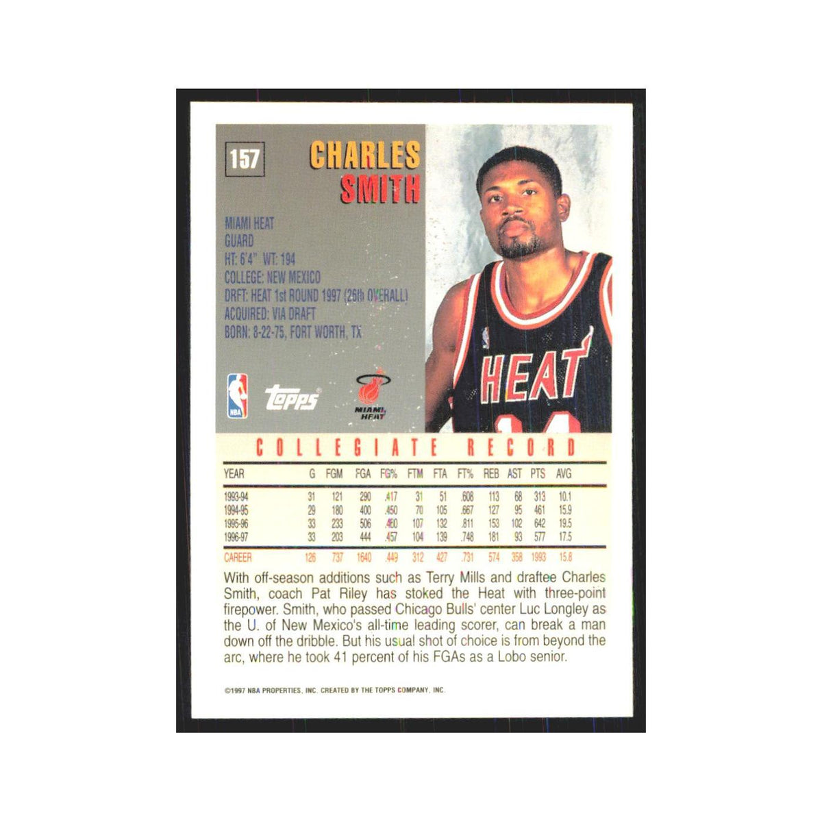 1997 Topps Charles Smith Heat #157.0