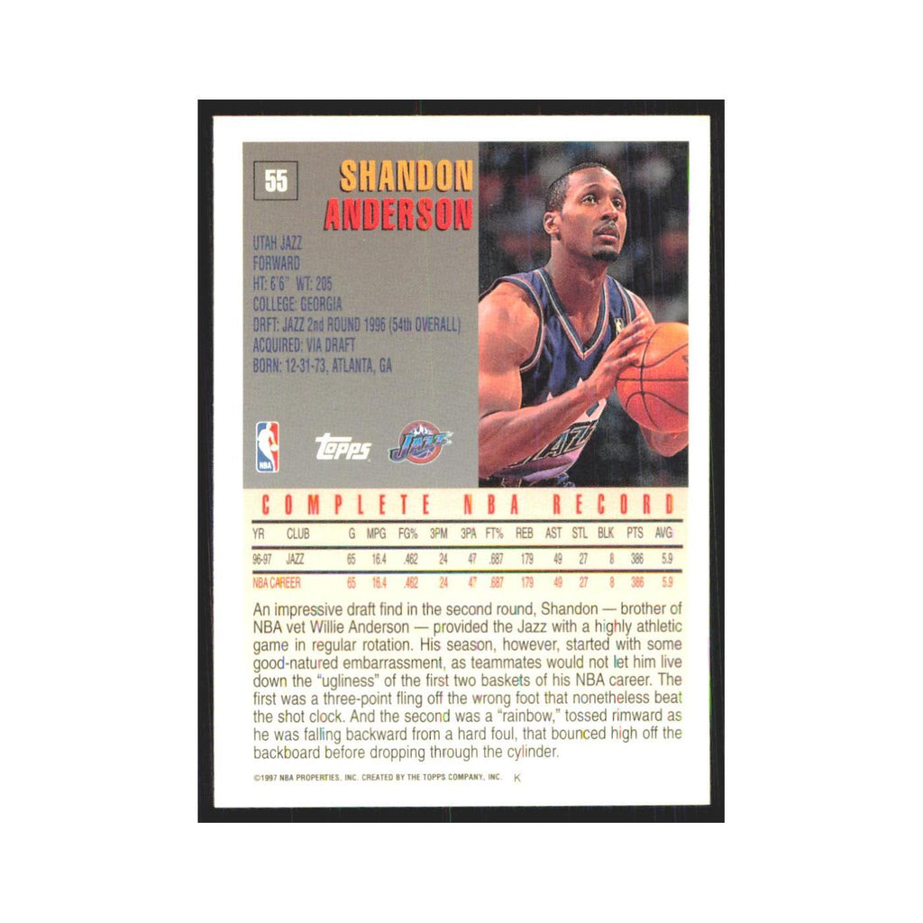1997 Topps Shandon Anderson Jazz #55.0