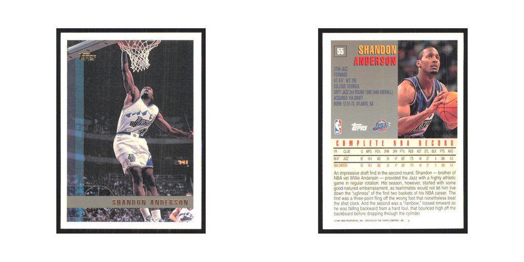 1997 Topps Shandon Anderson Jazz #55.0