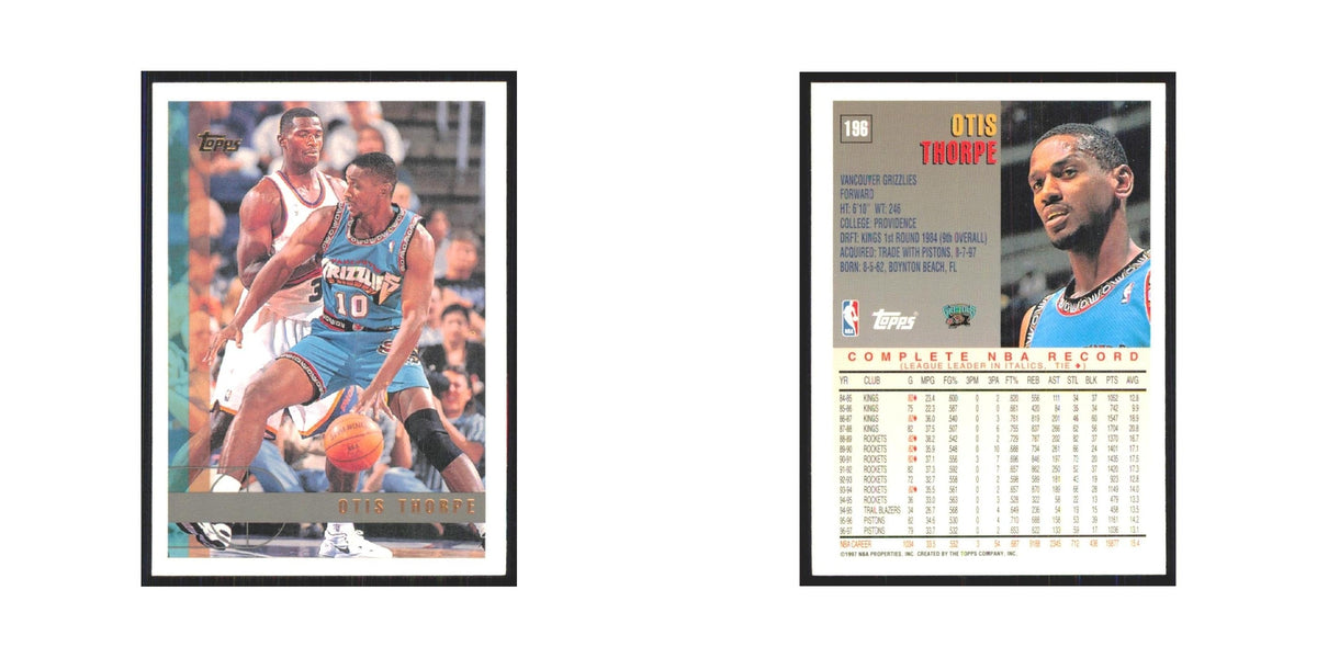 1997 Topps Otis Thorpe Vancouver Grizzlies #196.0