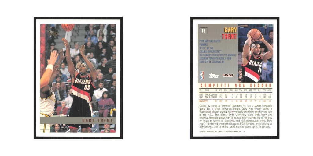 1997 Topps Gary Trent Blazers #19.0