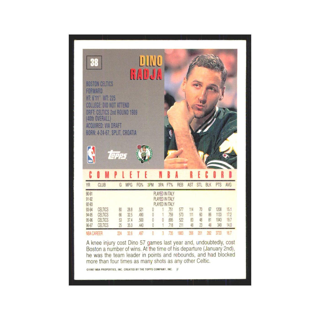 1997 Topps Dino Radja Celtics #38.0