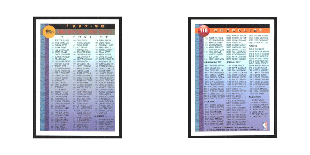 1997 Topps Checklist #110.0