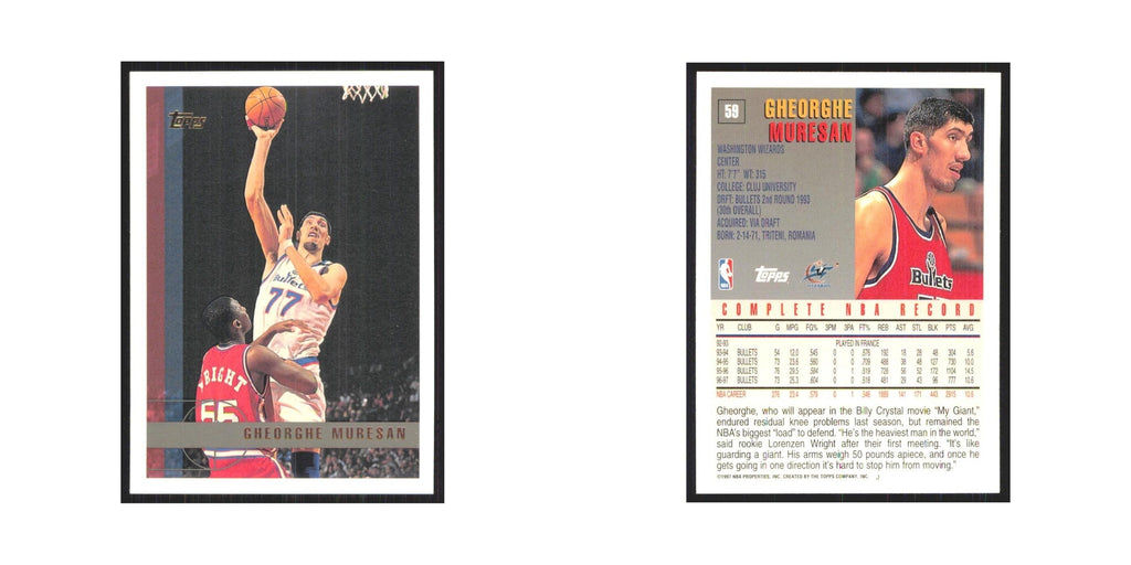 1997 Topps Gheorghe Muresan Wizards #59.0