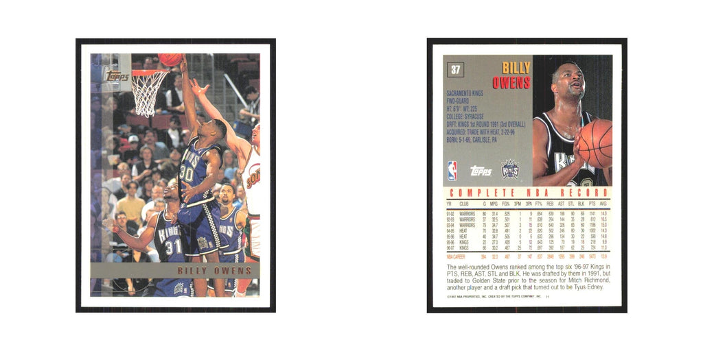1997 Topps Billy Owens Kings #37.0