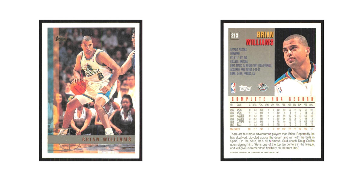 1997 Topps Brian Williams Pistons #213.0