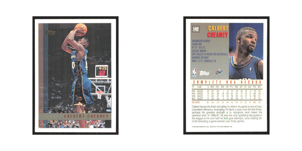 1997 Topps Calbert Cheaney Wizards #142.0