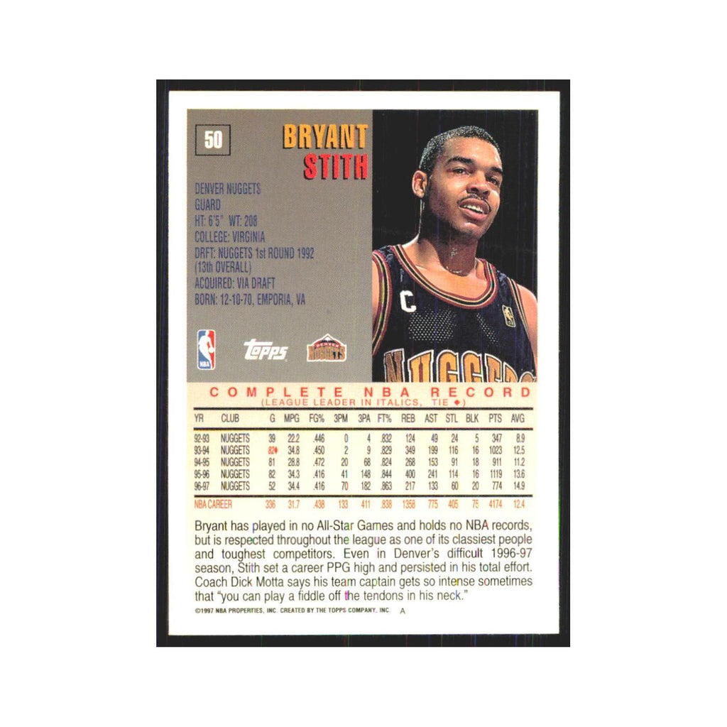 1997 Topps Bryant Stith Nuggets #50.0